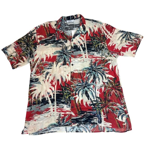 Bershka Men's Multicolor Tropical Hawaiian Shirt & Shorts Set Size XL - New - Picture 3 of 14